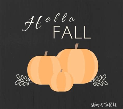 Frameable "Hello Fall" Pumpkin Printable {Free Download} | Stow&TellU