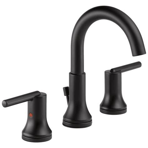 Delta Trinsic Two Handle Widespread Bathroom Faucet in Matte Black 3559 ...