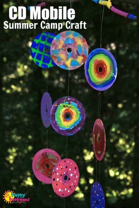 Painted CD Garden Mobile - Great Group Art Project for Kids - Happy ...