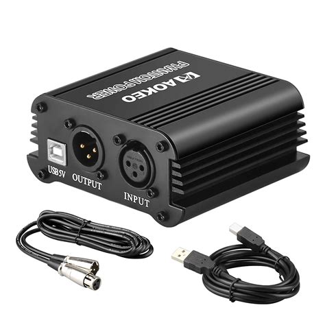 Aokeo 48V Phantom Power Supply Powered by USB Plug in, Included with 8 ...