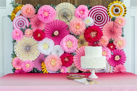 DIY Paper Flowers Backdrop Party Ideas Party Printables Blog ...