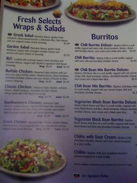 Skyline Chili Menu, Menu for Skyline Chili, Fairborn, Dayton ...