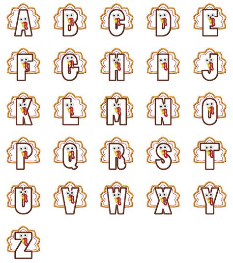 Turkey Applique Alphabet – Embroidery Boutique