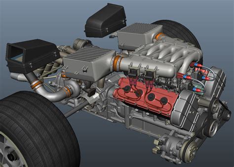 Andrea Sanna - Ferrari F40 engine bay and mechanical parts