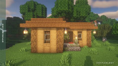 Minecraft: How to Build an Oak Starter House — ByPixelbot