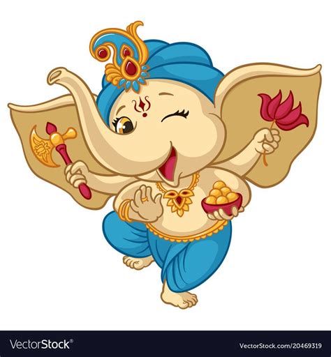 Ganesha elephant cartoon vector illustration for traditional Hindu ...