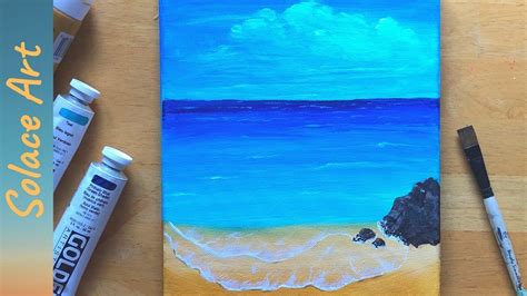 Easy Seascape Painting | Acrylic Ocean Painting for beginners | Simple ...