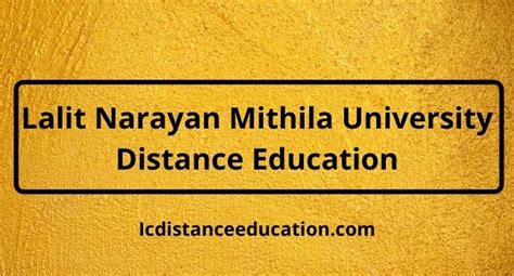 Lalit Narayan Mithila University Distance Education