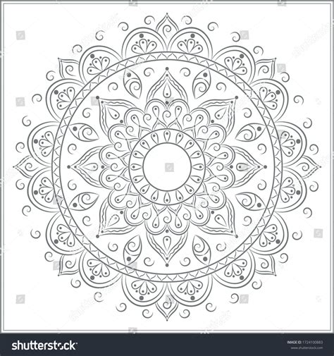 Islamic Mandala Sketch Coloring Stock Vector (Royalty Free) 1724100883 ...