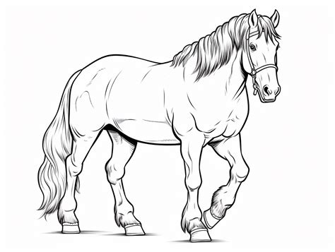 Clydesdale Horse Art For Coloring - Coloring Page