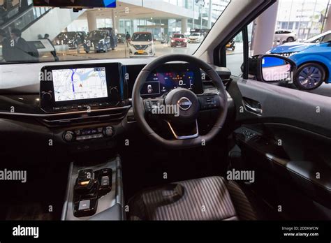 Interior of Nissan Note E-Power 2021 at the Nissan Gallery in Nissan's ...