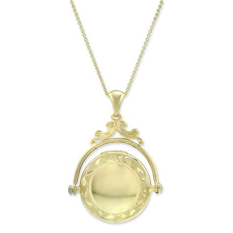 14K Yellow Gold Engraved Locket with Chain, 16-18" | Borsheims