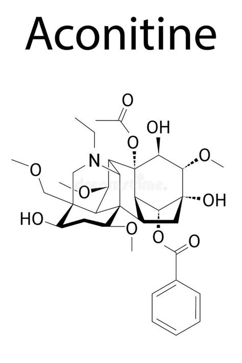 Skeletal Formula of Aconitine Molecule. Chemical Structure Stock Vector ...