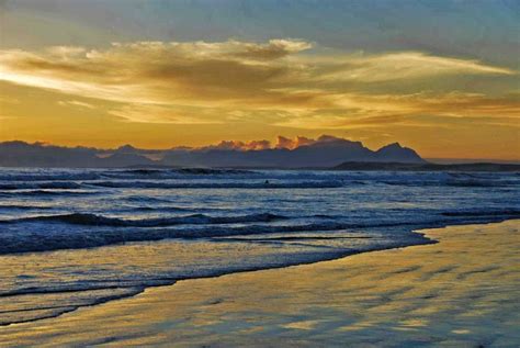 Sunset on Strand beach - Cape Town - Western Cape -South Africa. Photo ...