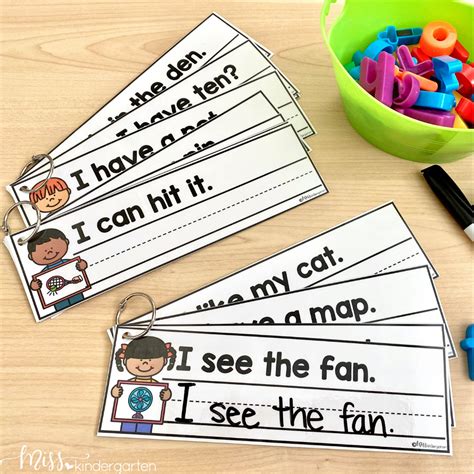 Sight Word Sentence Writing Strips - Miss Kindergarten