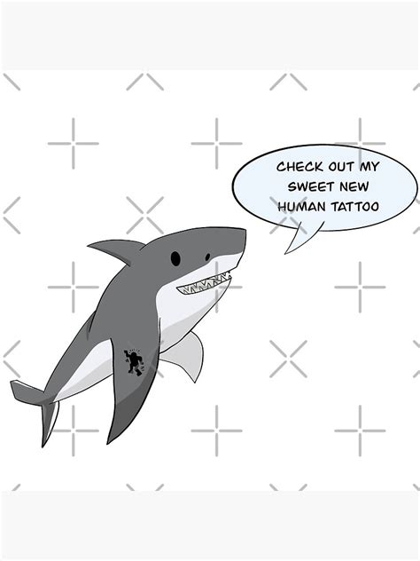 "Shark with human tattoo" Poster by lazyphilosopher | Redbubble