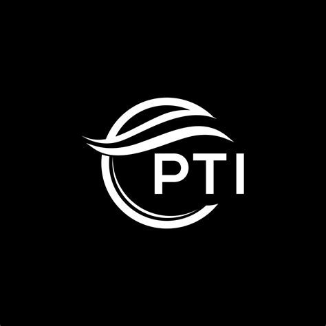 PTI letter logo design on black background. PTI creative circle logo ...