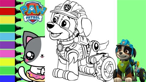 Coloring Paw Patrol Dino Rescue Puppy Rex Coloring Book Page ...