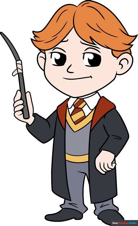 How to Draw Ron Weasley from Harry Potter - Really Easy Drawing Tutorial