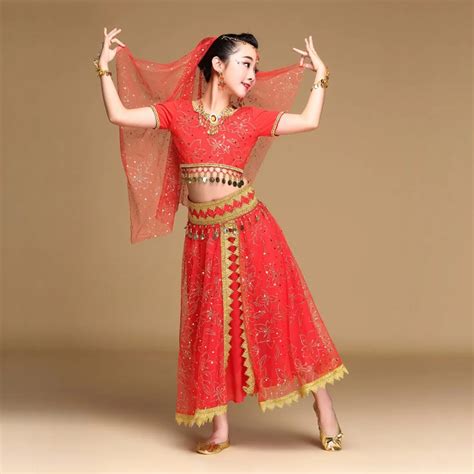 2018 Sari Dancewear Children Belly Dance Costume Set Indian Dance ...