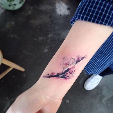 Realistic apricot blossoms on the right inner wrist. | Cool wrist ...