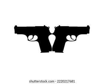 Silhouette Pistol Gun Logo Pictogram Art Stock Vector (Royalty Free ...