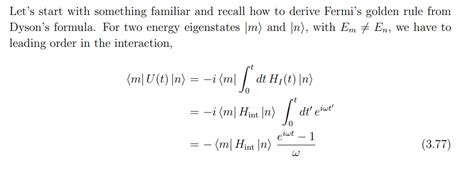 Fermi's golden rule derivation a bit hazy