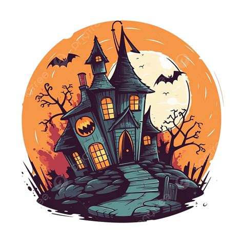 Halloween Haunted House Illustration, House, Building, Halloween PNG ...