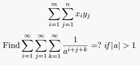 How do you use summation(∑) in LaTeX? | Sigma symbol