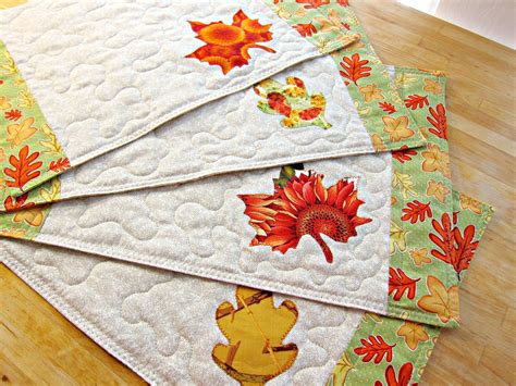 Quilted Placemats, Autumn Placemats, Fall Placemats, Leaf Placemats ...