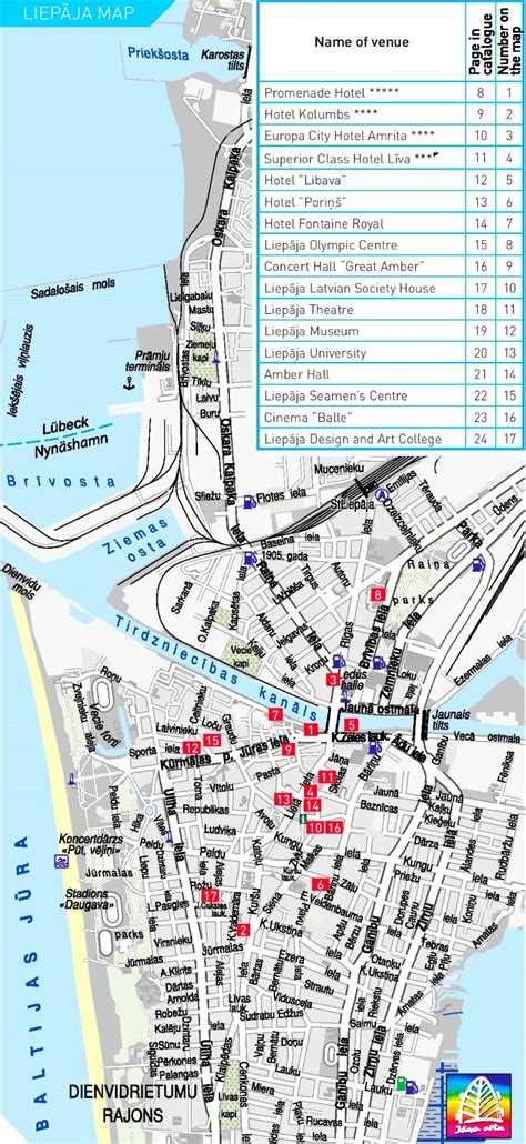 Liepāja tourist map - Ontheworldmap.com