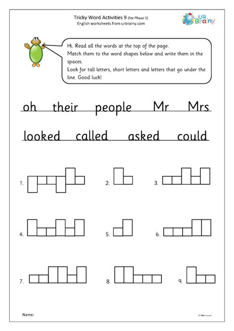 Tricky word activities (phase 5) 1 - High Frequency Words by URBrainy.com