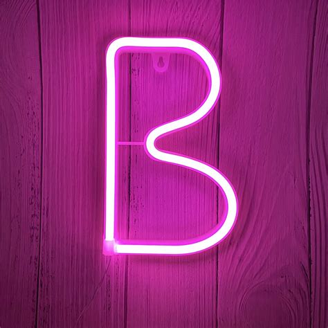 Buy ENUOLI LED Letter Neon Lights Pink Neon Sign Light Up Marquee ...