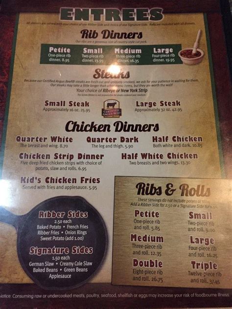 Menu at Scioto Ribber BBQ, Portsmouth