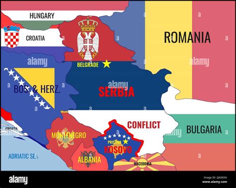 Kosovo serbia flag map hi-res stock photography and images - Alamy