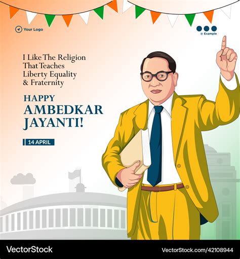 Banner design of happy ambedkar jayanti Royalty Free Vector