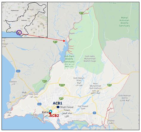 Karachi Map, showing its location in Pakistan and the location of the ...