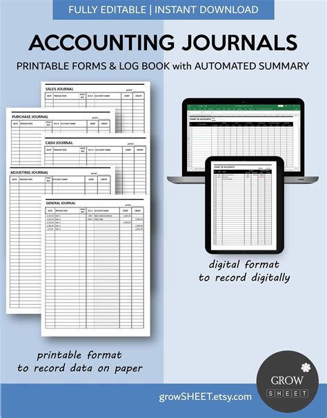 Printable Accounting Journal Forms Accounting Journal Excel Spreadsheet ...