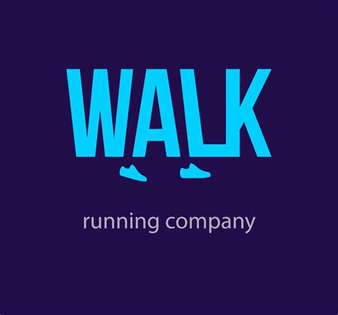 Walking walk lettering logo design. Moving walk inscription. Walking ...