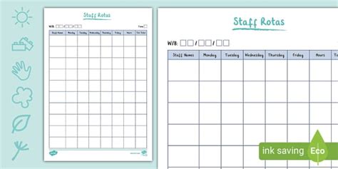 Weekly Staff Rota Template | Twinkl Resources (teacher made)