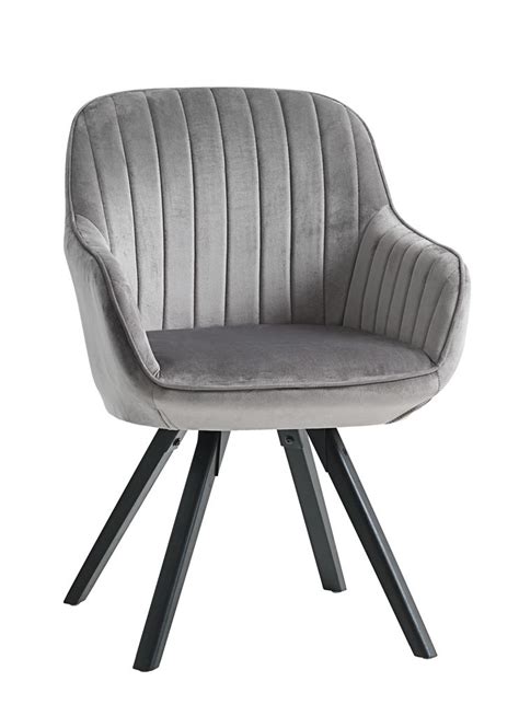 Armchair ONSEVIG velvet grey/black | JYSK