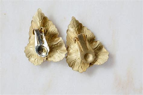 Vintage clip on Leaf Earrings