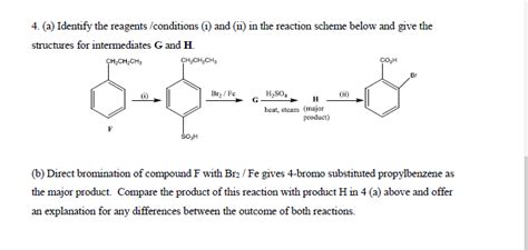 identify the structure for the intermediate and benzenesulfonic acid ...