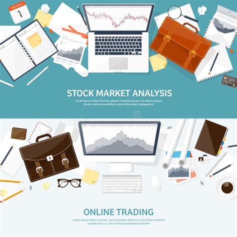 Vector Illustration. Flat Background. Market Trade. Trading Platform ...