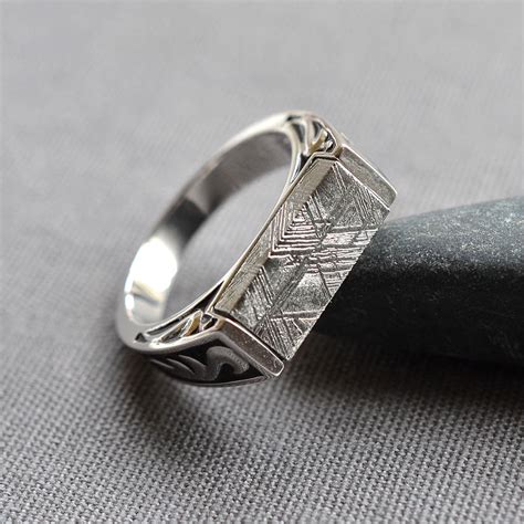 meteorite signet ring by martha jackson sterling silver ...