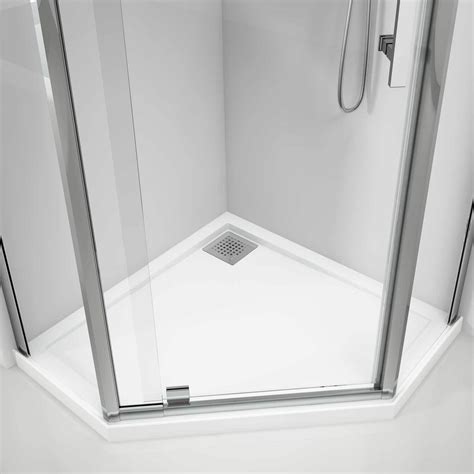 Oceano NEO Corner Shower Base 1000 x 1000mm Rear Outlet Solid Cast ...