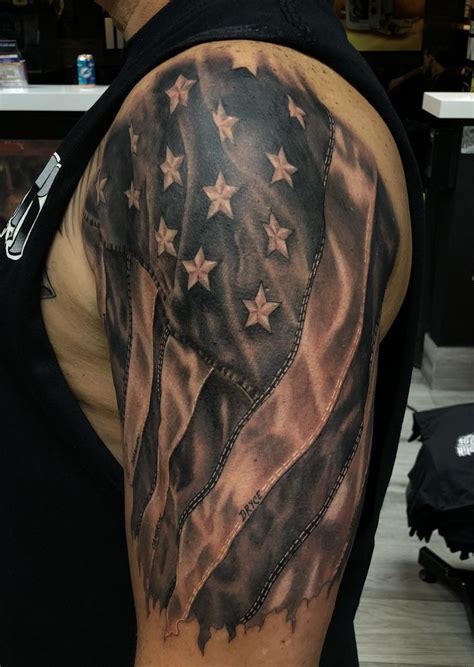 US Flag Tattoo | Flag tattoo, American flag tattoo, American flag ...