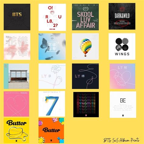 High Quality 5x5 BTS Album Cover Set Prints-rich Colour | Etsy