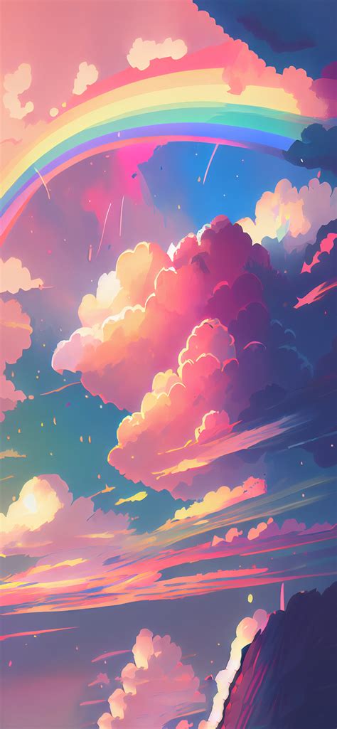 Aesthetic Rainbow & Clouds Wallpaper - Cool Rainbow Wallpapers