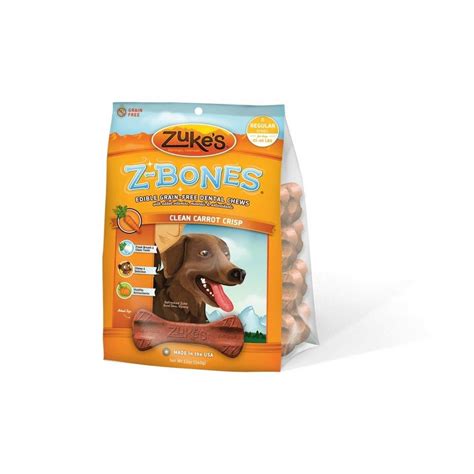 Zuke's Z-Bones Grain Free Edible Dental Chews Clean Carrot Crisp 8 ...